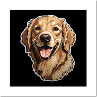 Cute Golden Retriever Dogs - Funny Golden Retriever Dog Posters and Art